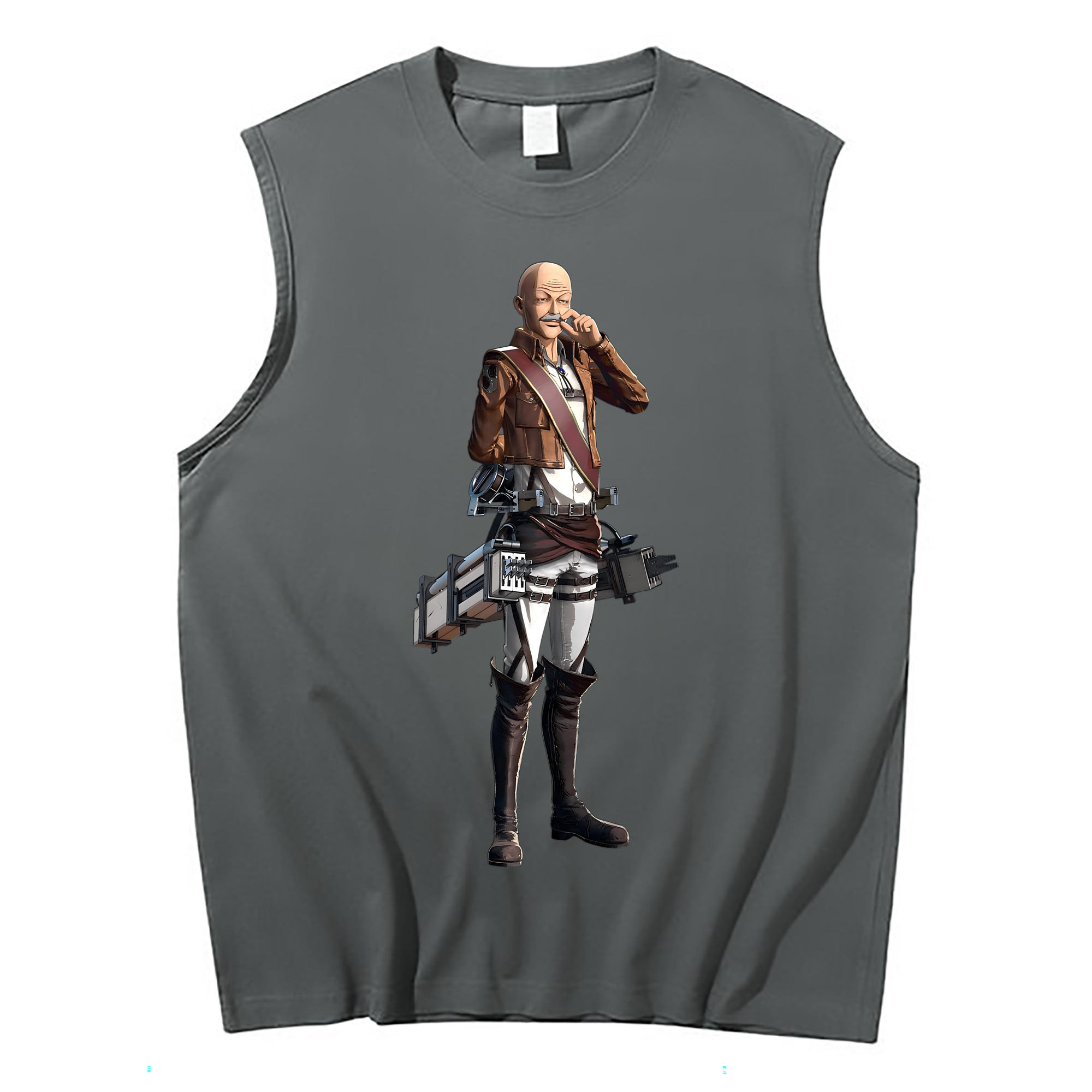 （画像用） 進撃の巨人 ドット·ピクシス Attack on Titan Dot Pixis コットン100％タンクトップ（フロントプリント）